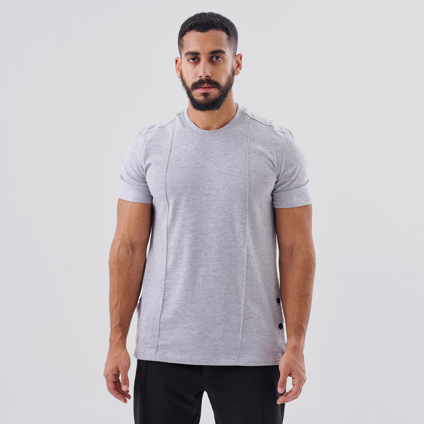 Grey Side Clips T-Shirt