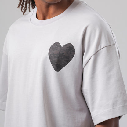 CAMO HEART Grey T-Shirt